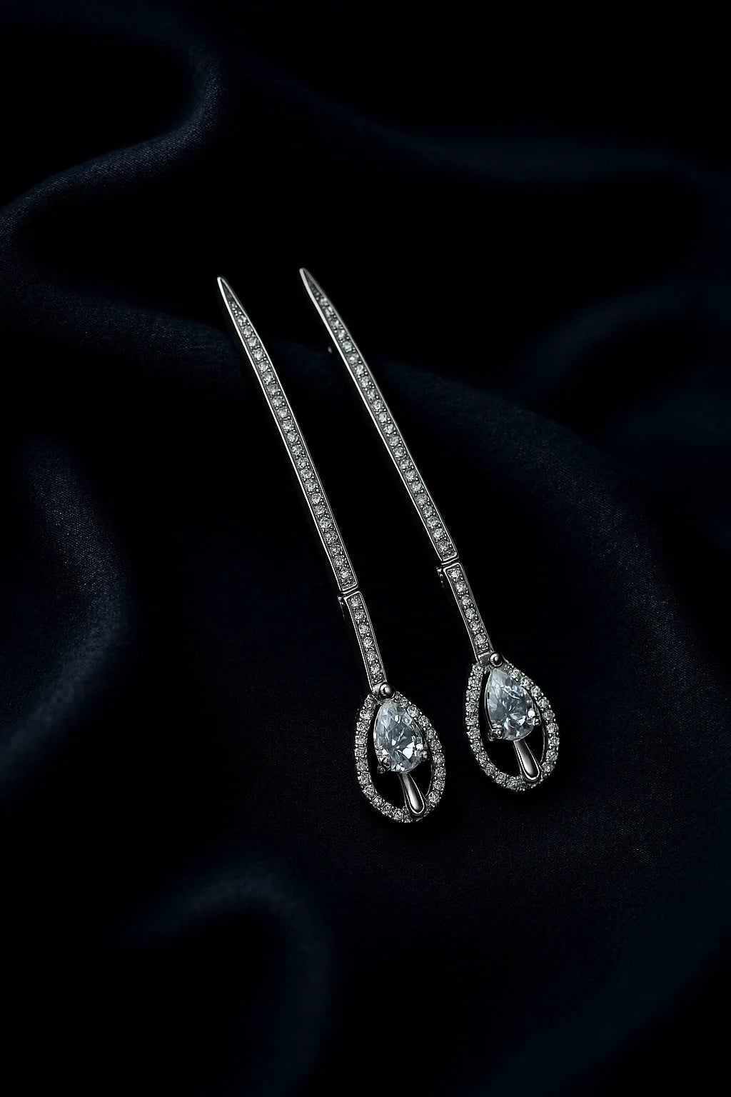 Pure 925 Silver Long Teardrop Earring for Women