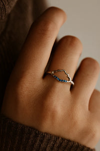 Celestial Crest Sapphire Glow — 925 Silver Sapphire Rings for Dreams That Rise Higher