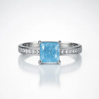 Ocean's Whisper — 925 Silver Aquamarine Rings for Serene Elegance