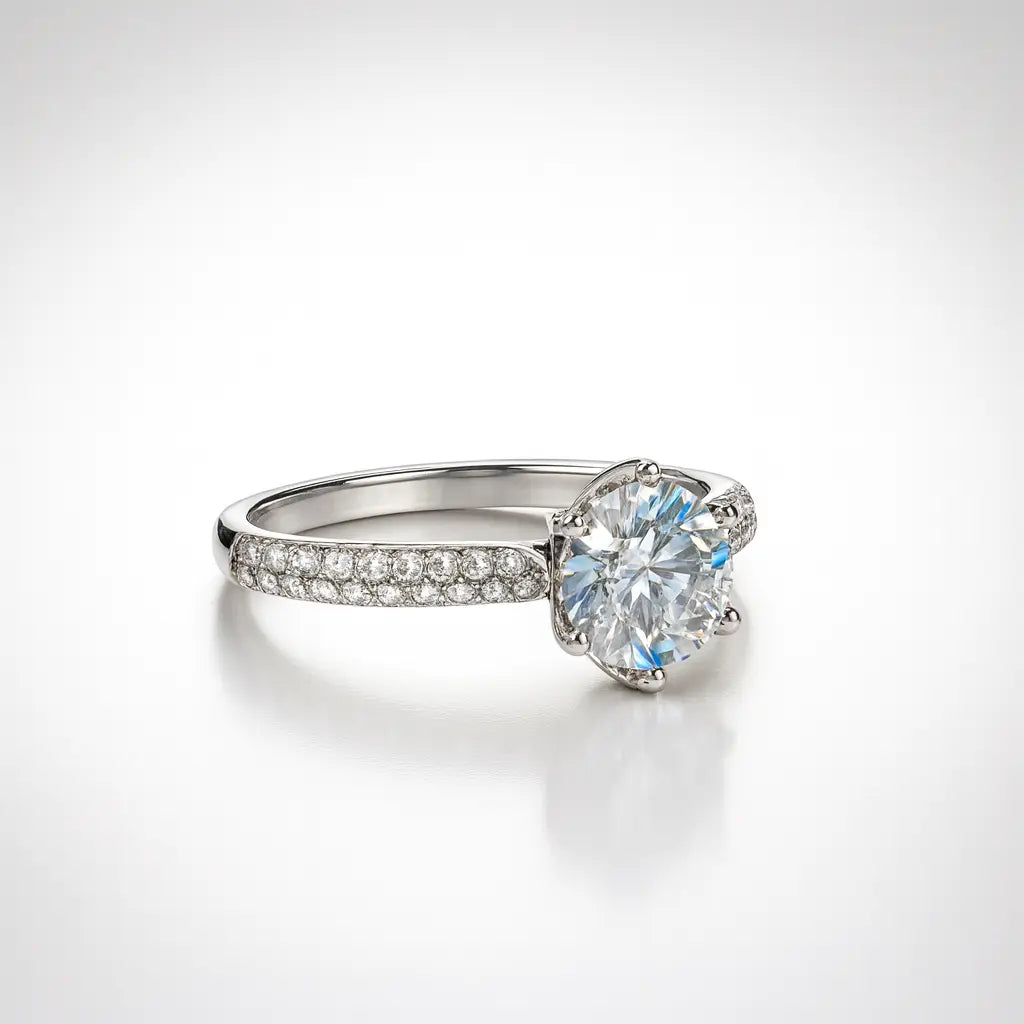 Glacial Brilliance — 925 Silver Solitaire Rings for Icy Elegance
