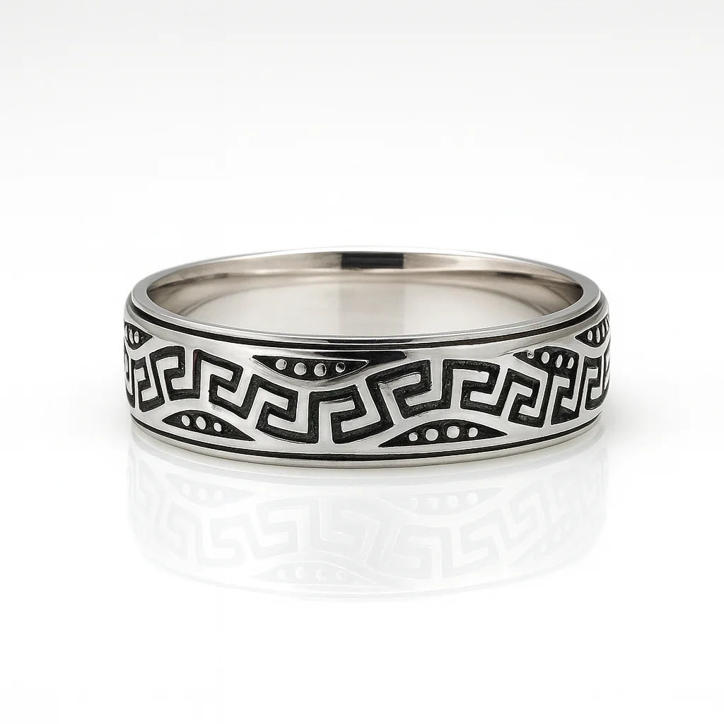 Labyrinth of Legacy — Oxidised 925 Silver Diamond Rings for Silent Conquerors