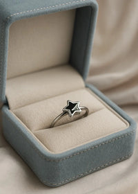 Celestial Star Onyx — 925 Silver Rings for Cosmic Elegance