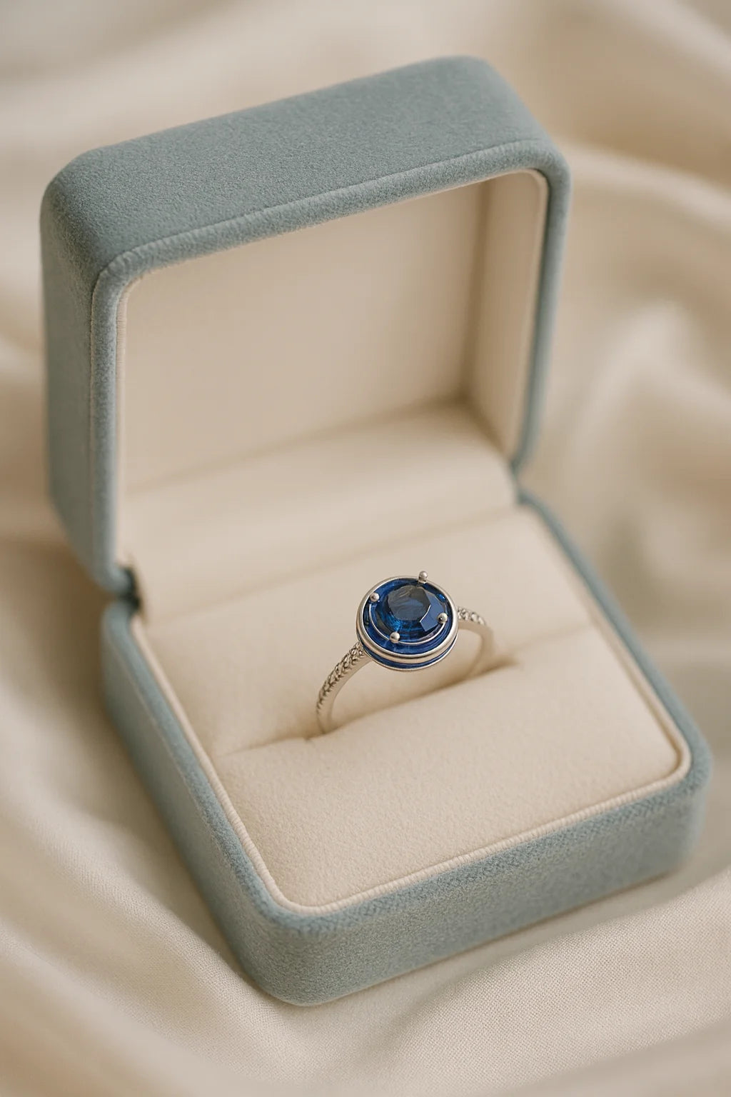 Starlit Tidal Sapphire — 925 Silver Diamond Sapphire Rings for Hearts That Brave the Deep