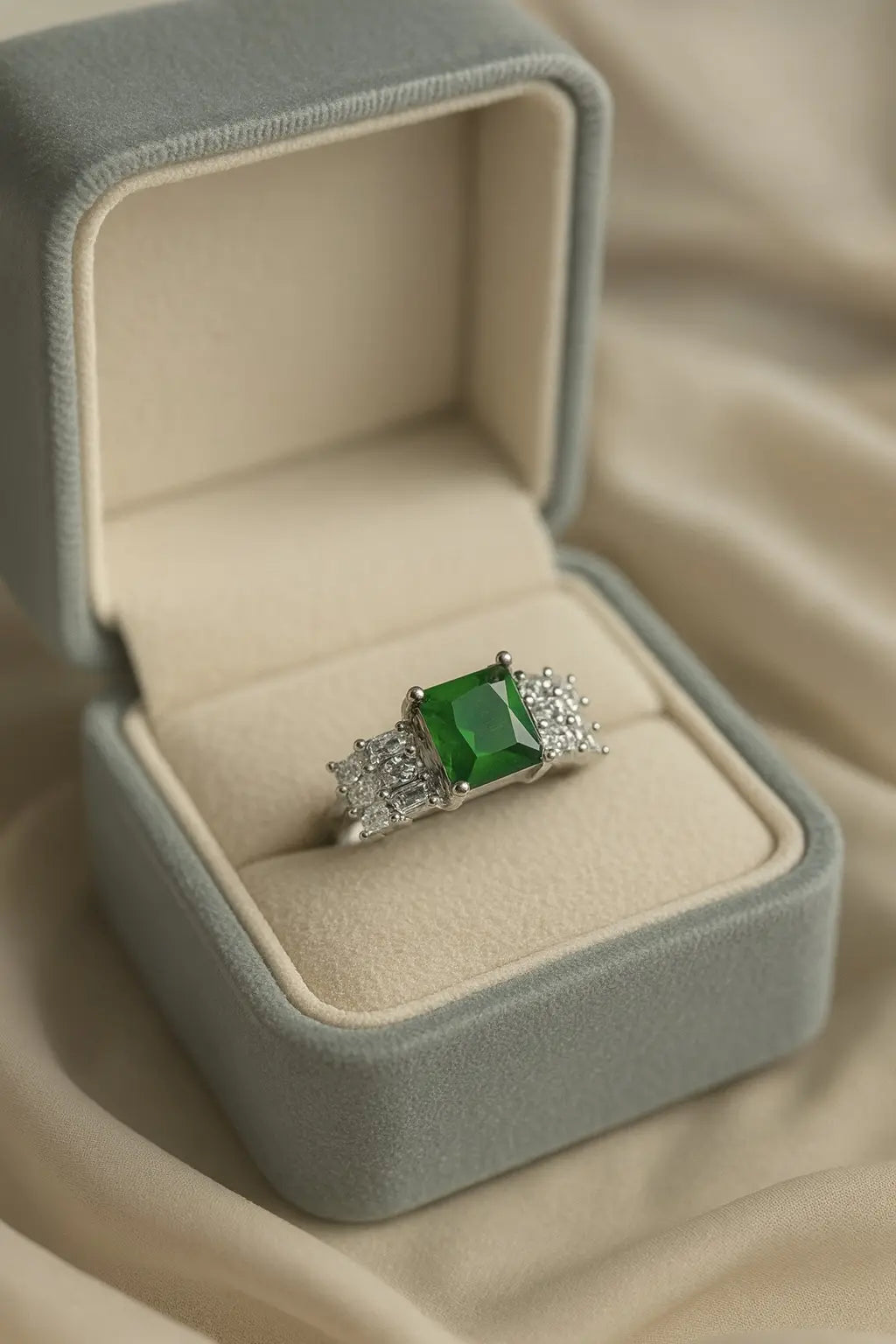 The Enchanted Emerald — 925 Silver Rings for a Love That Blooms Eternal