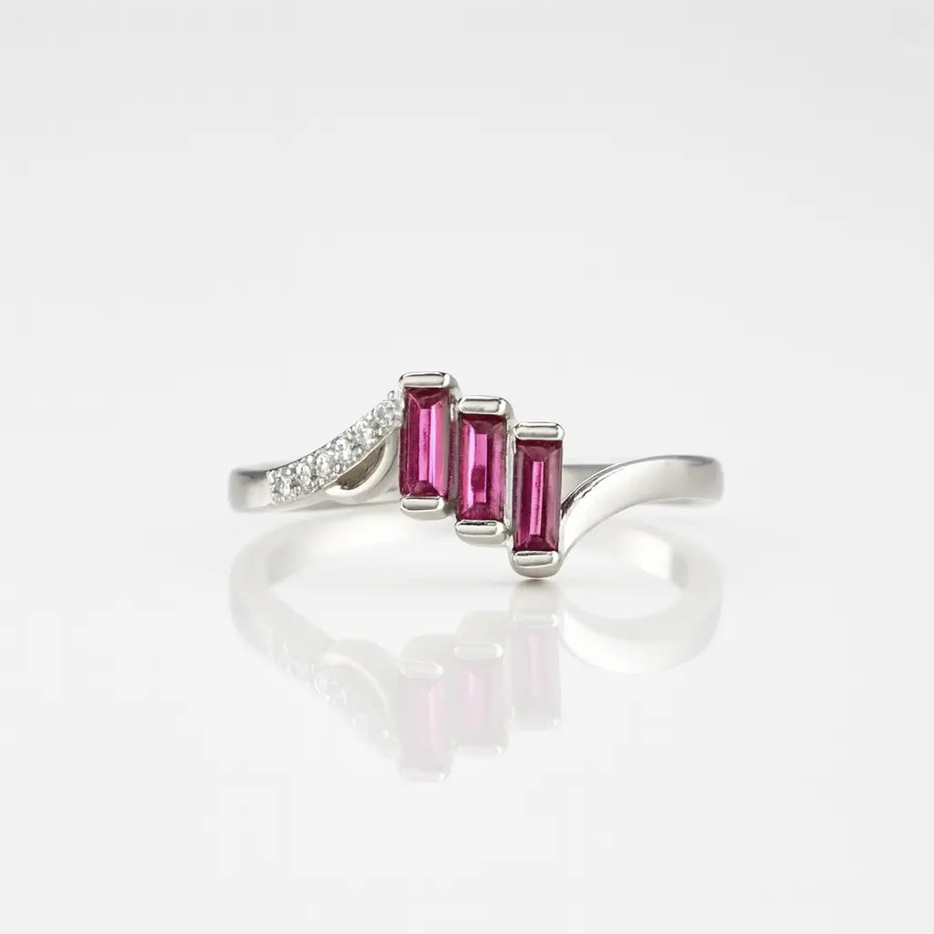 The Majestic Ruby Cascade — 925 Silver Rings for Unforgettable Moments
