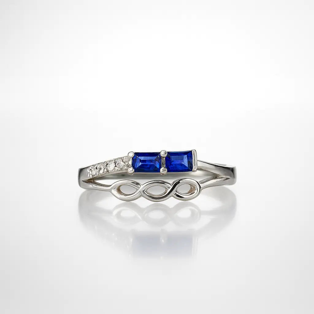 Infinite Sapphire Elegance — 925 Silver Rings for Unending Sophistication