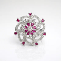 Eternal Blossom Ruby — 925 Silver Rings for a Love That Blooms Forever
