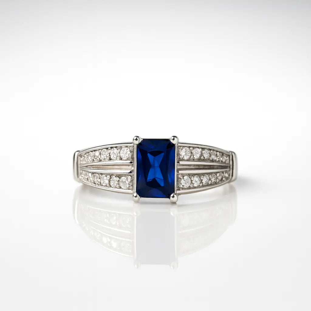 Midnight Majesty — 925 Silver Sapphire Rings for a Night of Enchantment