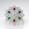 The Enchanted Blossom — 925 Silver Floral Rings for a Blooming Elegance