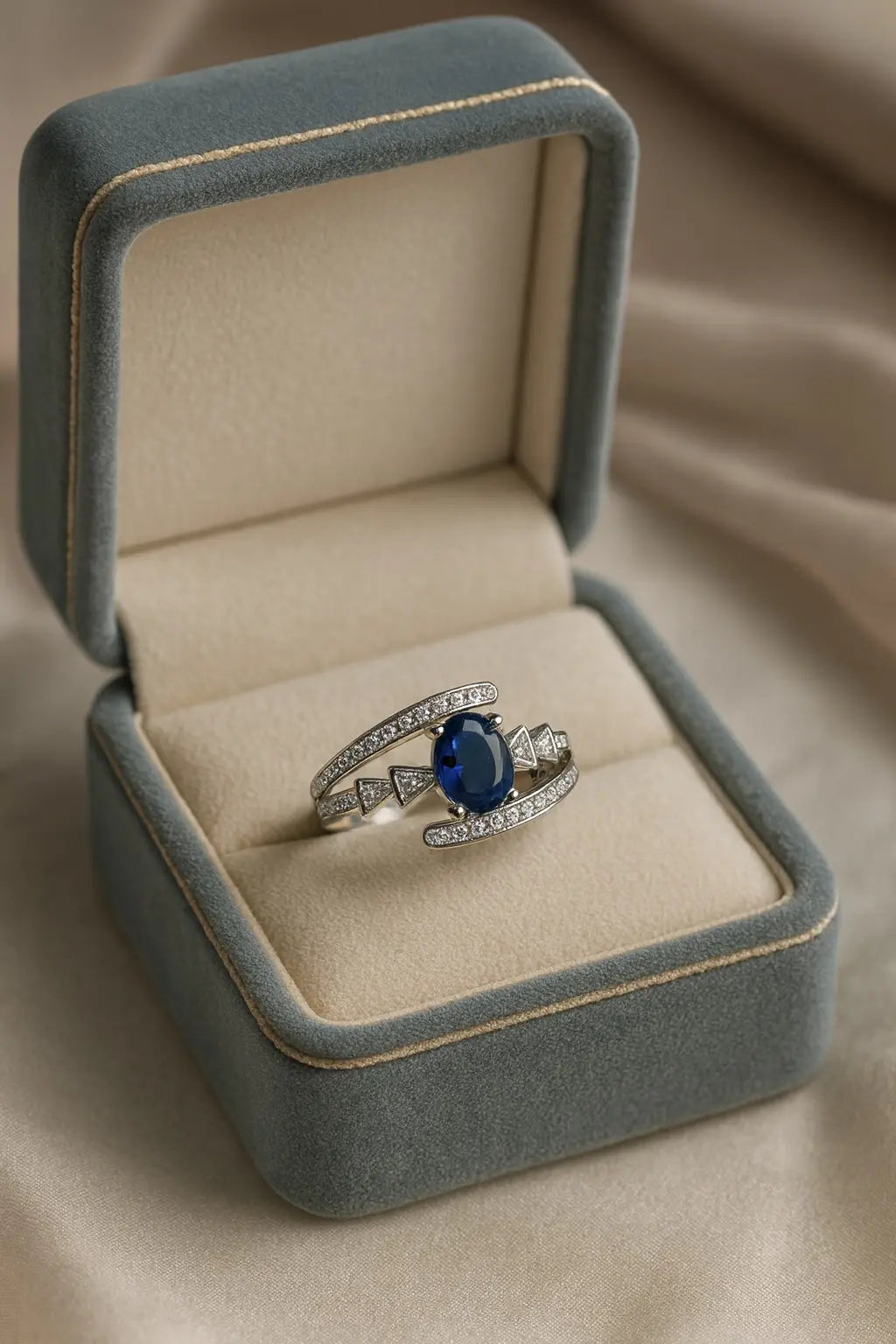 Midnight Elegance — 925 Silver Sapphire Rings for Timeless Sophistication