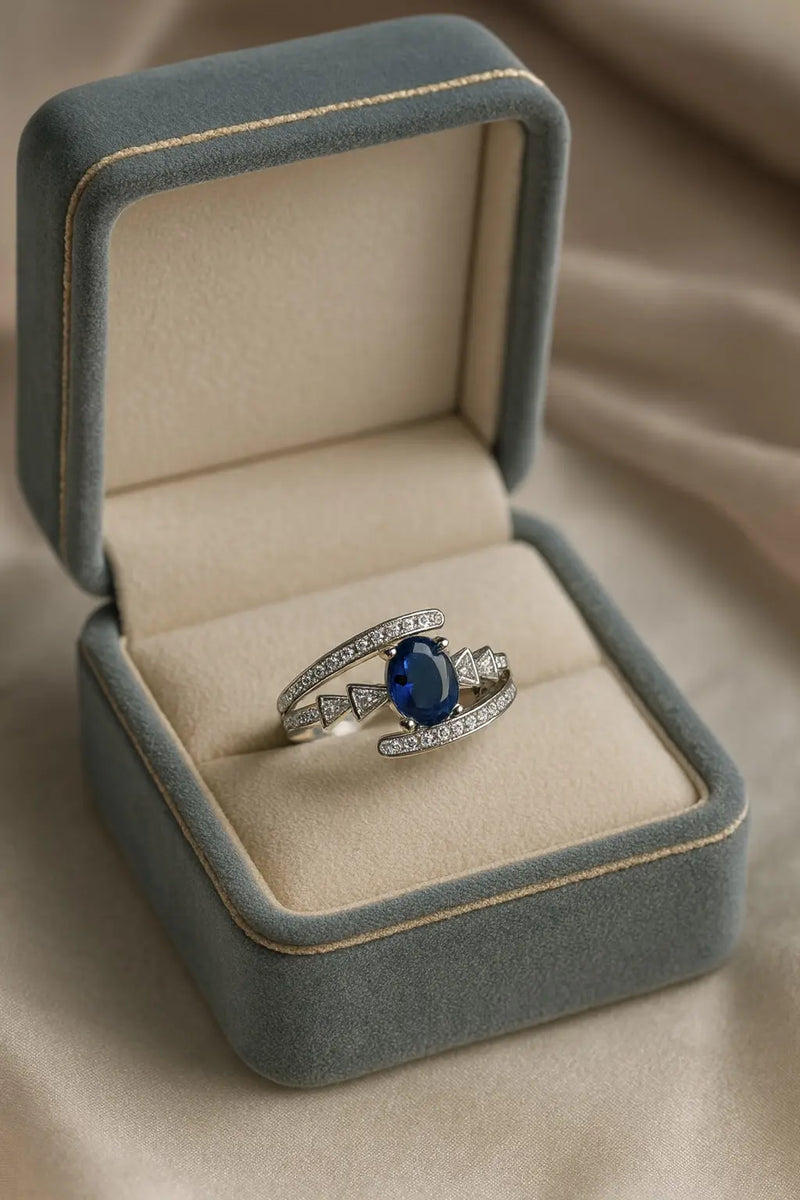 Midnight Elegance — 925 Silver Sapphire Rings for Timeless Sophistication