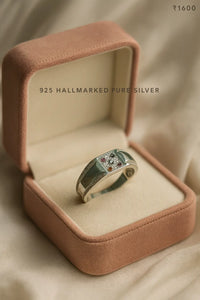 925 Pure Silver Multi-Stone Men’s Rings | Premium Designer Statement Ruby, Emerald & CZ Accents