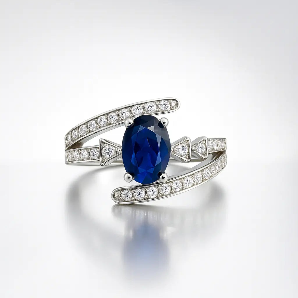 Midnight Elegance — 925 Silver Sapphire Rings for Timeless Sophistication