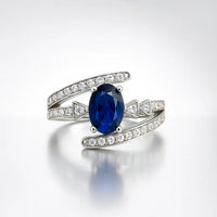 Midnight Elegance — 925 Silver Sapphire Rings for Timeless Sophistication