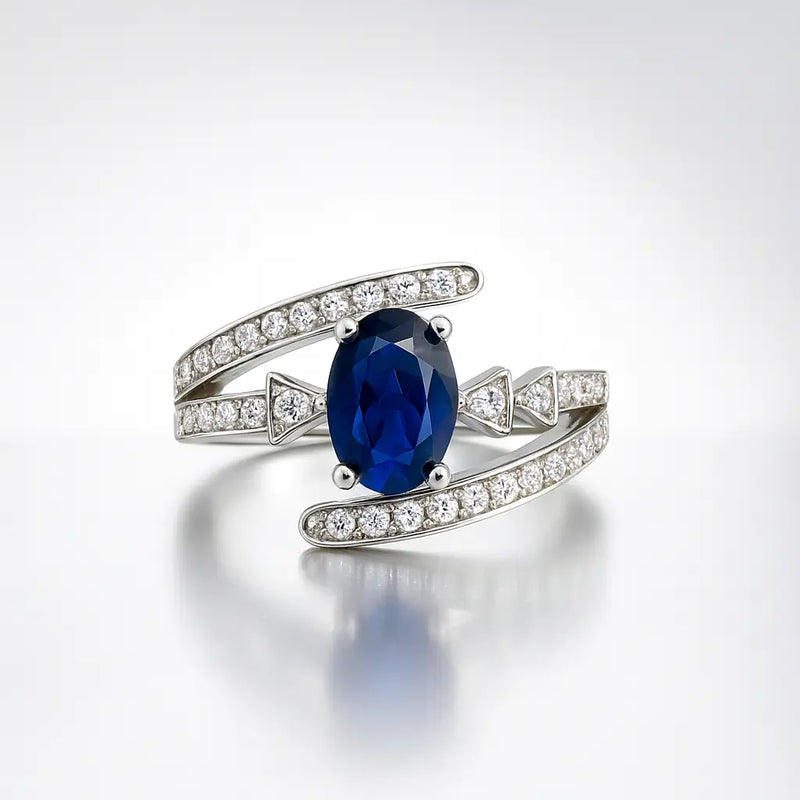 Midnight Elegance — 925 Silver Sapphire Rings for Timeless Sophistication
