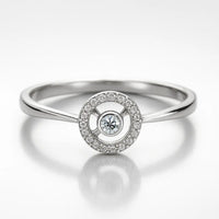 Celestial Halo — 925 Silver Diamond Rings for Infinite Elegance