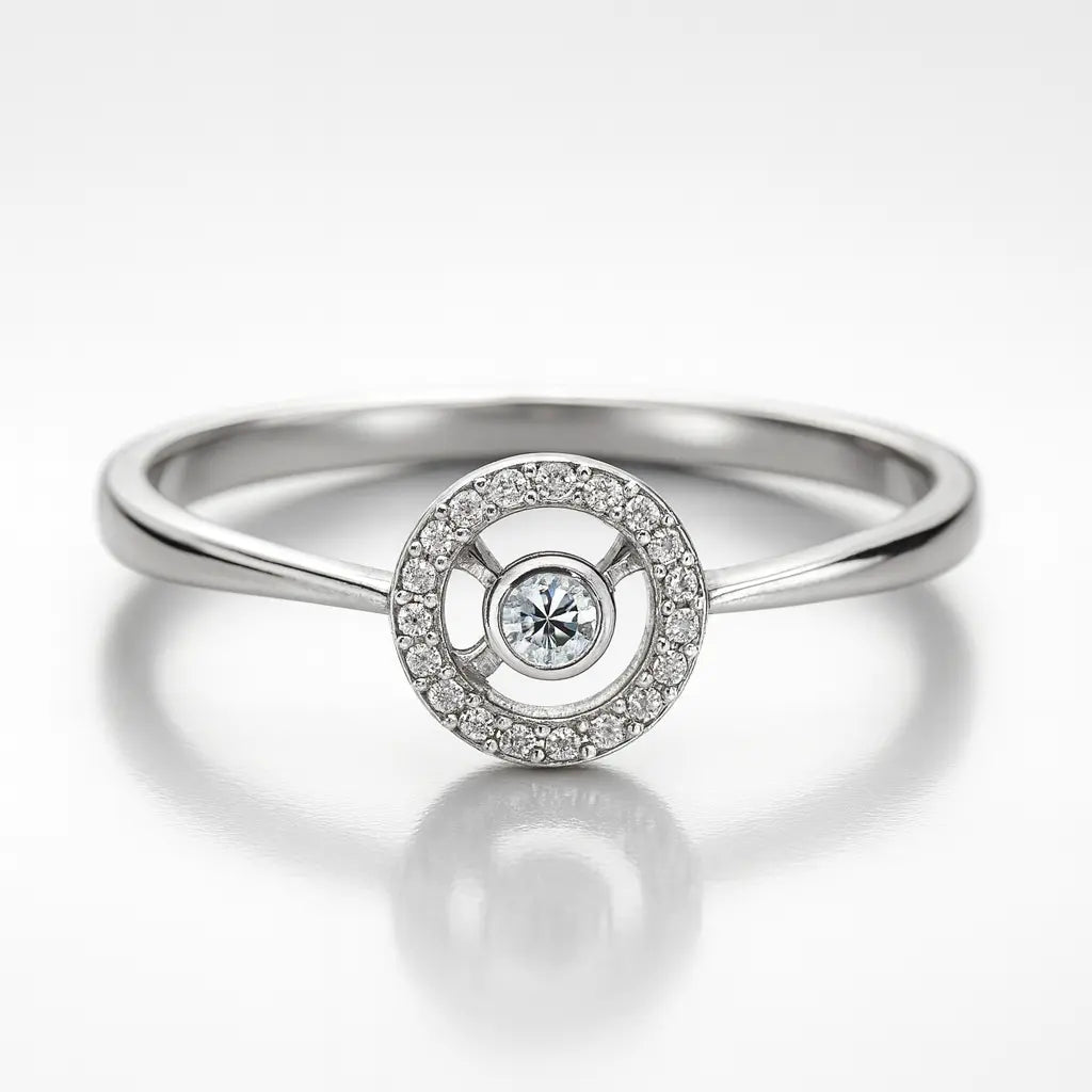 Celestial Halo — 925 Silver Diamond Rings for Infinite Elegance