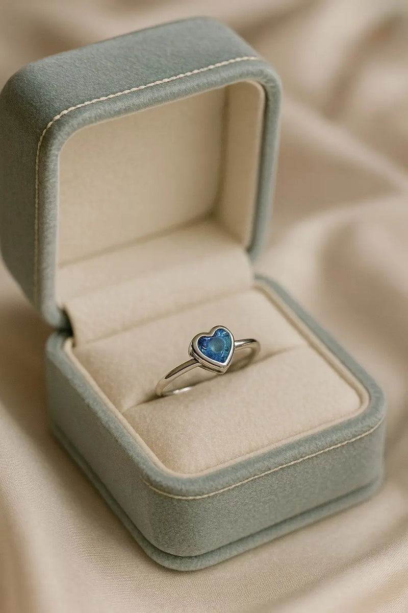 Ocean Heart Sapphire — 925 Silver Rings for Love as Deep as the Sea