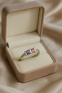 Dual Harmony — 925 Silver Ruby and Sapphire Rings for Eternal Balance