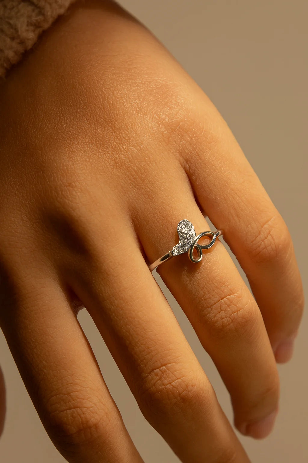 Infinite Heart Whisper — 925 Silver Diamond Infinity Heart Rings for Gentle Vows