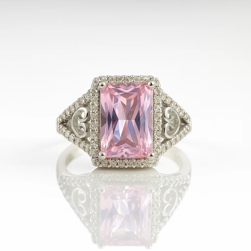 Blush Reverie — 925 Silver Pink Sapphire Rings for Romantic Splendor