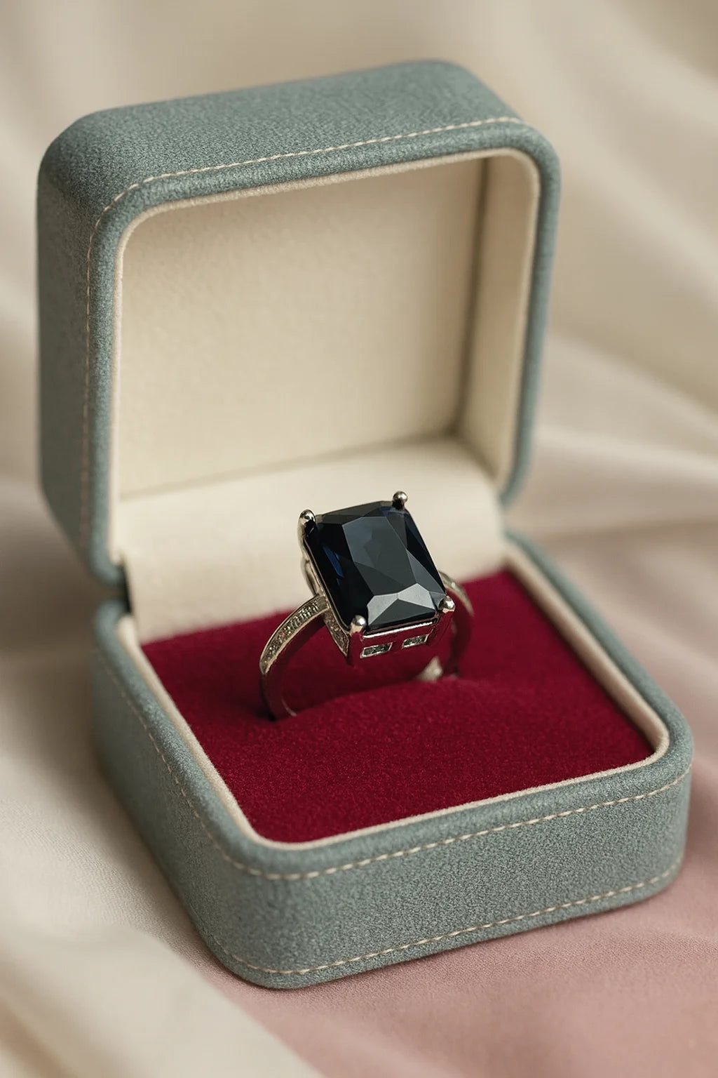 Midnight Heirloom Mirage — 925 Silver Sapphire Diamond Rings for Secret Royalty