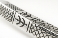 999 Silver Mens Kada 100% pure Geometric Mosaic Panels with Textured Etching