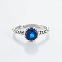 Ocean's Whisper — 925 Silver Rings with Sapphire Elegance