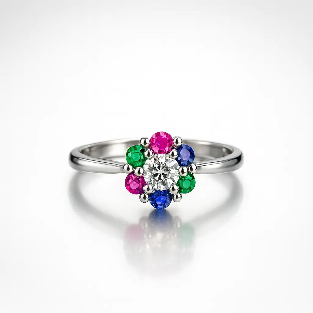 The Enchanted Blossom — 925 Silver Floral Rings for Vibrant Elegance