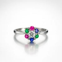 The Enchanted Blossom — 925 Silver Floral Rings for Vibrant Elegance