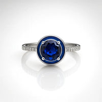 Starlit Tidal Sapphire — 925 Silver Diamond Sapphire Rings for Hearts That Brave the Deep