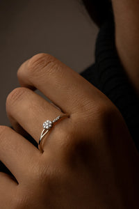 Celestial Bloom Embrace — 925 Silver Diamond Rings for Promises in Motion
