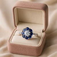 Midnight Blossom — 925 Silver Sapphire Rings for Enchanting Evenings