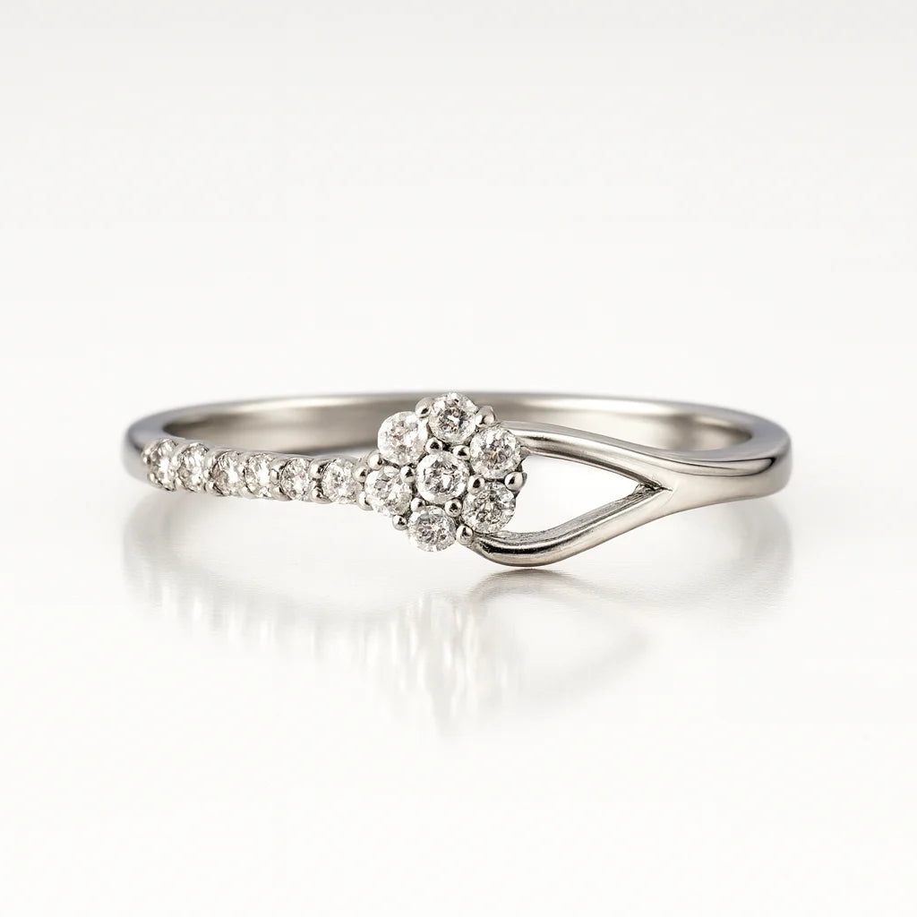 Celestial Bloom Embrace — 925 Silver Diamond Rings for Promises in Motion