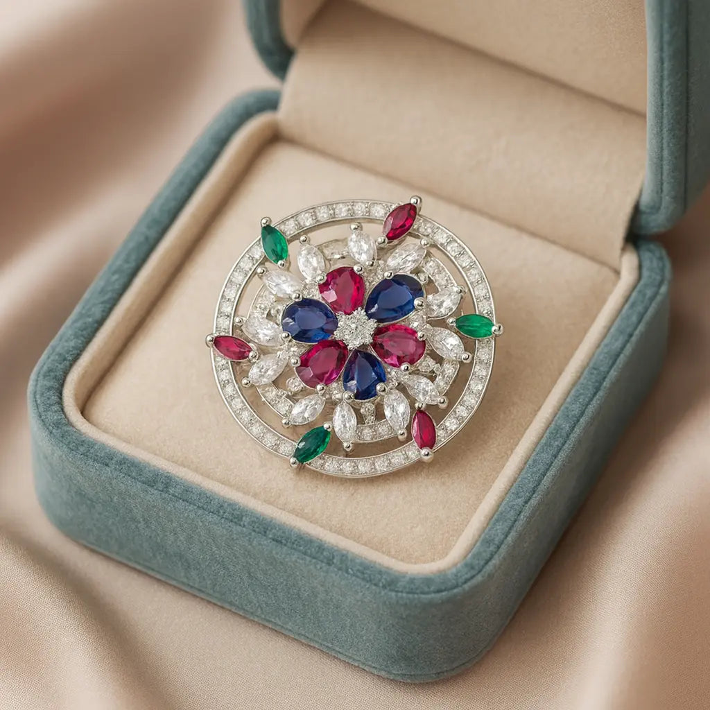 Enchanted Blossom — 925 Silver Floral Rings for a Symphony of Colors
