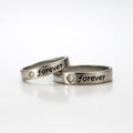 Forever Etched Vowbands — 925 Silver Diamond Couple Rings for Unbroken Promises