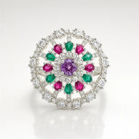 Majestic Kaleidoscope — 925 Silver Rings for Vibrant Elegance