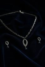 Sterling silver necklace with minimalist pendant for women