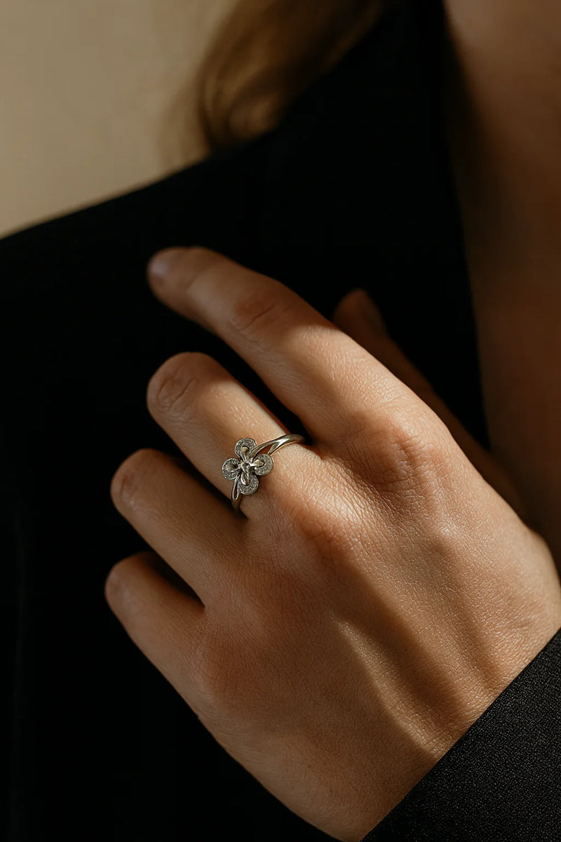 Celestial Blossom — 925 Silver Diamond Rings for Radiant Elegance