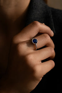 Ocean's Whisper — 925 Silver Rings with Sapphire Elegance