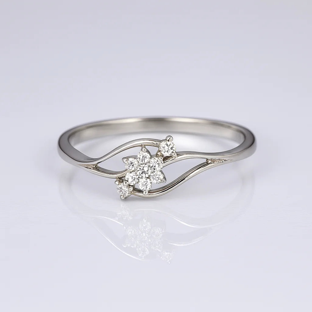 Snowflake Dawn Elegance — 925 Silver Diamond Rings for Moments That Gently Transform