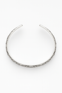 999 Silver Mens Kada Floral Vine Engraving with Oxidised Silver Finish 100% Pure Silver
