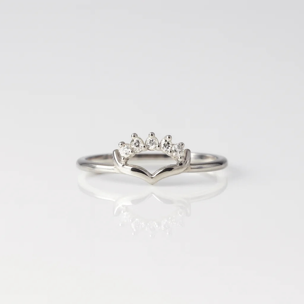 Crowned Heart Aurora — 925 Silver Diamond Rings for Queens of Everyday Grace