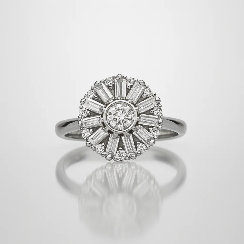 Aurora Crown Halo — 925 Silver Diamond Rings for Moments That Deserve a Sunrise