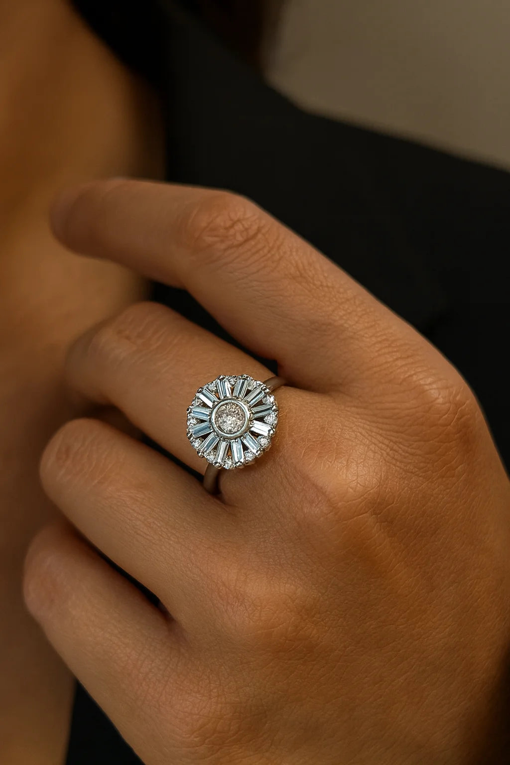 Aurora Crown Halo — 925 Silver Diamond Rings for Moments That Deserve a Sunrise