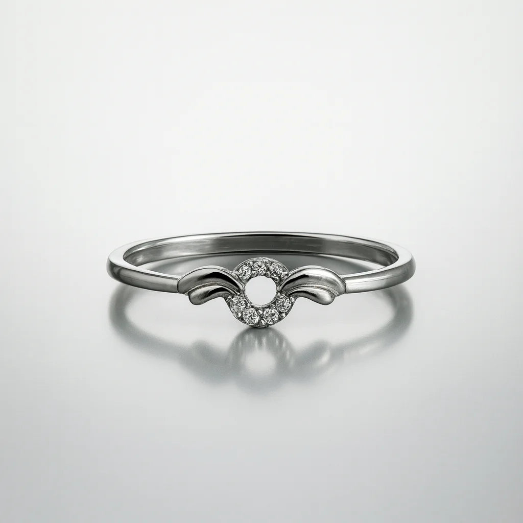 Aurora Halo Flight — 925 Silver Diamond Rings for Wishes That Learn to Fly