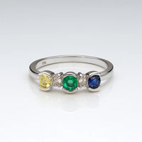 Rainbow Whisper — 925 Silver Multi-Gemstone Rings for Vibrant Harmony