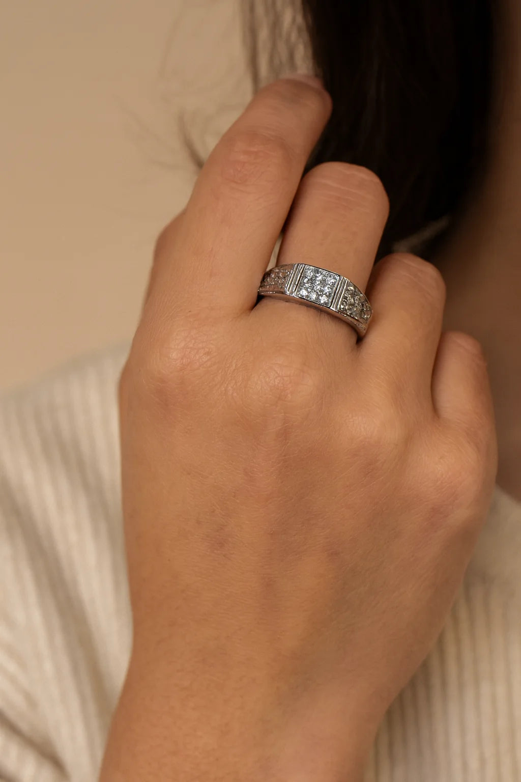 Silent Empire Radiance — 925 Silver Diamond Rings for Men Who Lead in Shadows