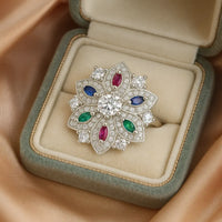 The Enchanted Blossom — 925 Silver Floral Rings for a Blooming Elegance