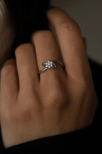 Moonlit Blossom Reverie — 925 Silver Diamond Rings for Promises in Full Bloom